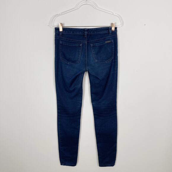 Michael Kors Cotton Stretch Skinny Jeans Womens Size 2 Blue Factory Fading - Picture 2 of 11